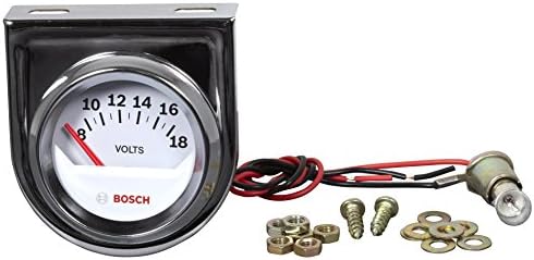 Bosch SP0F000043 Style Line 2" Electrical Voltmeter Gauge (White Dial Face, Chrome Bezel) - Image 2