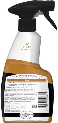 Weiman Leather Cleaner and Conditioner for Furniture - 12 Ounce - 2 Pack - Ultra Violet Protection Help Prevent Cracking or Fading of Leather Couches, Car Seats, Shoes, Purses