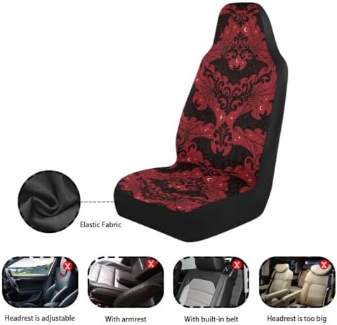 Gothic Bat Car Seat Covers Set of 2 Elastic Fabrics