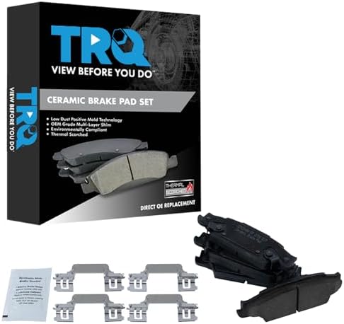 TRQ Rear Brake Pads Ceramic Hardware Wear Sensor