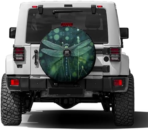 Delerain Spare Tire Cover with Backup Camera Hole Dragonfly Wheel Covers Sun Protection Waterproof for Jeep Truck RV Trailer SUV and Many Vehicle (14 Inch for Diameter 23"-27") by Delerain