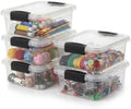 Superio 1.27 Quart Clear Plastic Storage Containers with Lids, Stackable Organizer Bins, BPA-Free Storage Boxes for Home, Office, Dorm & Classroom, 5 Pack by Superio