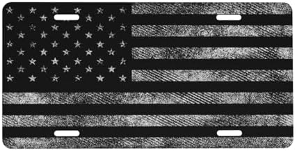 Retro White American Flag Front License Plate 6" * 12" for Women