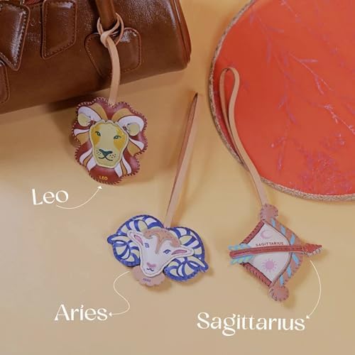 Zodiac Horoscope Bag Charm - Unique Purse Charm Keychain for Backpacks