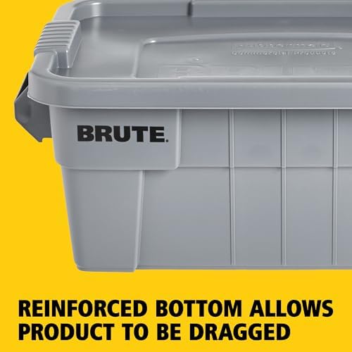 Rubbermaid Commercial Products Brute Tote with Lid, Gray, 14-Gallon - Image 4