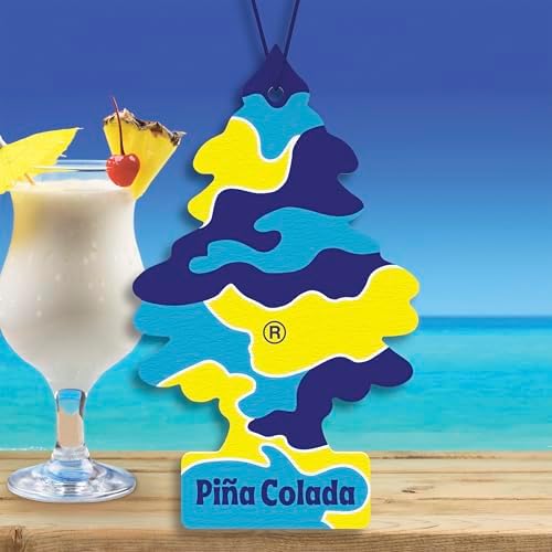 LITTLE TREES Car Air Freshener, 4 Count (Pack of 6), Piña Colada