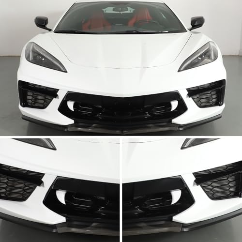 Car Fangs Car Teeth Decor Compatible with Corvette C8 Stingray 2020-2024 Halloween Vampire Fangs Teeth for car- Mounts to Front Grille on Vehicles ABS DIY Sticker Accessories 2PCS (White)