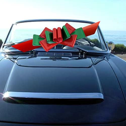 Red & Green Car Bow Ribbon - 25" Wide, Fully Assembled, Christmas, Large Gift Decoration, Retail Display, Birthday, Fundraiser, School, Classroom, Office, Party by GiftWrapEtc