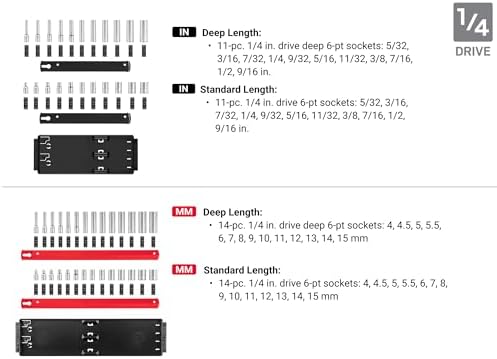 TEKTON 1/4, 3/8, 1/2 Inch Drive 6-Point Socket Set, 214-Piece | SHD99202 - Image 6