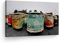 Smile Art Design Decorative Canvas Print Vintage Van Bus Art Modern Wall Decor Artwork Wrapped Wood Stretcher Bars -%100 Handmade in the USA - Ready to Hang 19x28 by SmileArtDesign