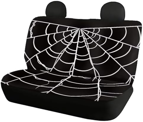 Spider Web Car Rear Seat Covers,Auto Back Seat Protector Decoration Non-Slip Mat Flat Cloth Vehicles Rear Bench Cover for Women Men