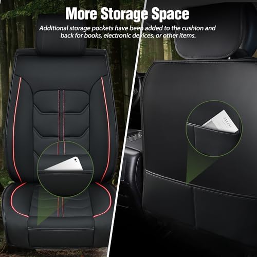 Nilight Car Seat Cover Custom Fit 2007-2024 Jeep Wrangler JK JL 4-Door