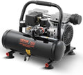 VEVOR Air Compressor, 1 Gallon Steel Tank, 1HP 1.5CFM @ 90PSI Oil Free Air Compressor & Max. 120PSI Pressure, 78dB Ultra Quiet Portable Compressor for Auto Repair, Tire Inflation, Spray Painting, 120V by VEVOR