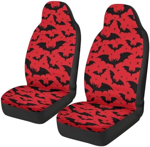 Halloween Bat Car Seat Covers Universal Front Car Seats Breathable Anti-Slip Back Fabric Removable Automotive Accessories Suitable for Cars, SUV and Trucks
