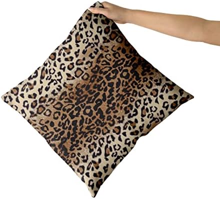 Brown Leopard Pillow Cover 20x20 Inches Cheetah Throw Pillows Set of 2 Soft Cotton Leopard Print Decorative Throw Pillow Covers for Home Couch Sofa Bedroom Livingroom - Image 5