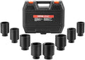 VEVOR Axle Nut Impact Socket Set - 3/4" Drive Deep 6-Point 8-Piece SAE Spindle Nut Socket CR-MO Heat Treated Large Socket Set with Storage Case for Auto Repair, Removing or Installing Axle Nuts by VEVOR