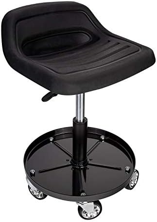 SUNEX TOOLS 8514 300-Pound Capacity Telescoping Tractor Seat with Parts Tray and 3.5-Inch Heavy Duty Casters by Unknown