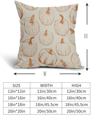 Orange Pumpkin Fall Pillow Covers 16x16 Set of 2 Autumn Themed Thanksgiving Harvest Print Decorative Throw Pillows Outdoor Farmhouse Pillowcases Cushion Case Seasonal Decor for Couch Sofa Bed - Image 5