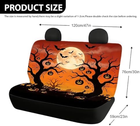 Pumpkin Moon Car Seat Covers Backseat,Cars Accessories Dog Seat Cover for Back Seat Non-Slip Soft Pet Seat Cover for Cars Back Seat,Bench Protective Covers