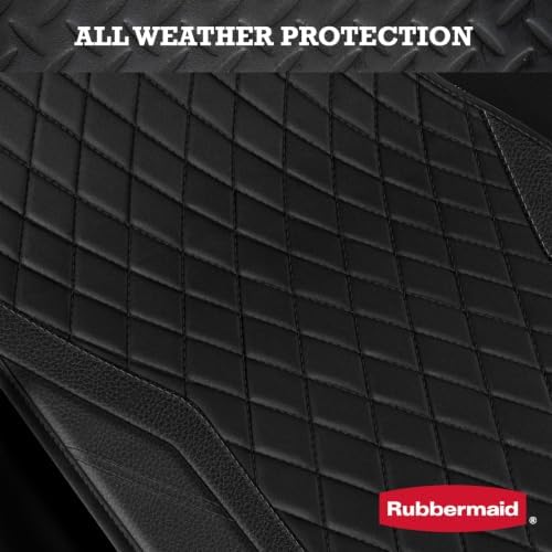 Rubbermaid Car Floor Mats, 4-Piece All Weather Floor Mats Set for Cars, SUVs & Trucks, Waterproof Heavy Duty PVC Automotive Floor Liners, Anti-Slip Front & Rear Mats, Black