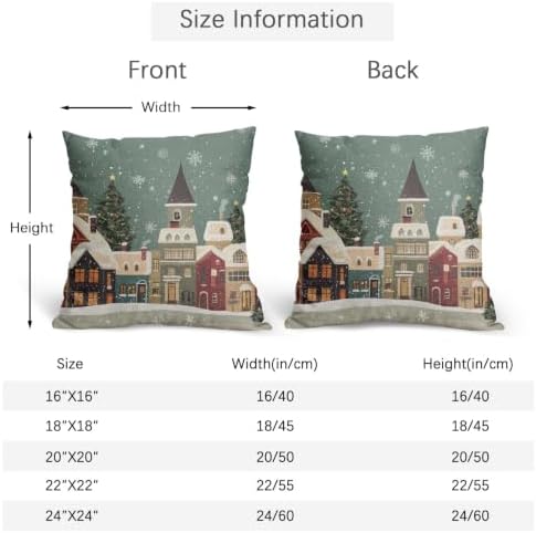 Winter Christmas House Pillow Covers 16x16 Set of 2 Highly Absorbent - Image 4