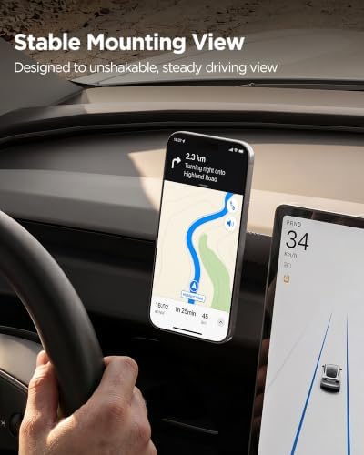 Spigen Magnetic Magsafe Car Mount [Extendable Arms] Car Phone Mount with 360° Rotation, Strong Magnetic Hold for iPhone 17 16 15 14 13 12 PixelSnap Pixel 10 Pro XL Fold - Dashboard