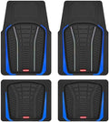 Rubbermaid Car Floor Mats Full Set – Premium All-Weather Car Mat with Brushed Aluminum Inserts, Universal Trim-to-Fit Design, Anti-Slip Backing for Cars, SUVs, Trucks, and Vans