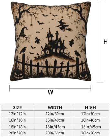 Halloween Witch Throw Pillow Covers 18x18 inch Set of 2 - Image 3