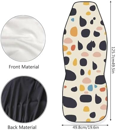 Cow Spot Interior 2pcs Car Seat Cover, Irregular Polka Dot Universal Fit Auto Seat Covers, Novelty Minimalist Aesthetics Car Accessory for Most Cars, Trucks, SUVs Vans