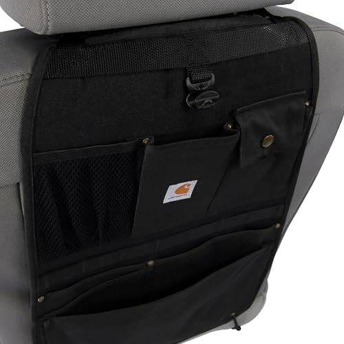 Carhartt Universal Nylon Duck Automotive Seat Back Organizer,Organization for Work and Kids,Black,(Pack of 8)