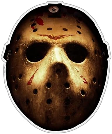 Fan Emblems Horror Movie Domed Transparent Car Decals – Officially Licensed Slasher Film Characters (Jason)
