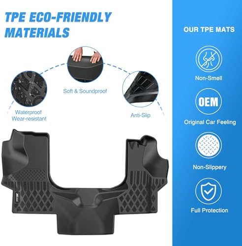 Nilight TPE Floor Mats for Chevy Express GMC Savana 1500 2500 3500