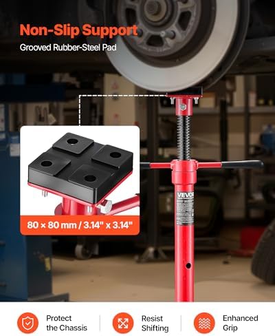 VEVOR Under Hoist Tripod Stand, 2 Ton (4409 lbs) Capacity High Lift Jack Stand Reach Underhoist Support, Lifting from 47.24" to 84.65", 4-Level Adjustable Height, Heavy Duty Carbon Steel for Car Lift - Image 5