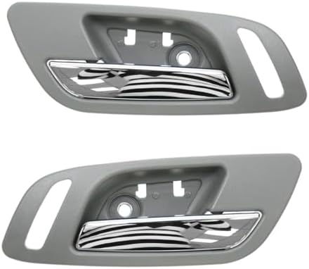 TRQ Front Inside Interior Door Handles w/Heat Gray & Chrome Pair Set