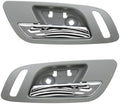 TRQ Front Inside Interior Door Handles w/Heat Gray & Chrome Pair Set