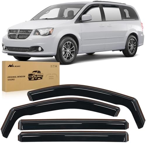 Nilight in-Channel Window Visors for Dodge Grand Caravan 2008-2023, 4PCS