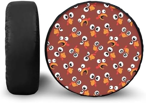 Thanksgiving Turkey Face Spare Tire Cover, Weatherproof Wheel Protection Tire Cover Dust-Proof for Truck, Trailer, RV, SUV and Camper Van, Accessories 16-Inch Fits Tire Diameter 29.6"-31.5"