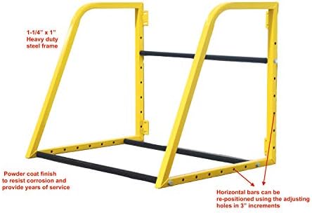 MaxxHaul 50256 Heavy‑Duty Adjustable Wall‑Mount Tire Storage Rack – Telescoping 32–48″ Width, 375 lb Capacity, Powder‑Coated Steel, 51.75″W x 28″D x 28″H – Garage/Shop - Image 4