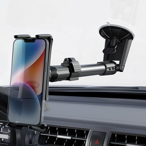 ARKON Mounts Slim-Grip Ultra Windshield Car Phone Mount | Universal Fit Phone Holder | Strong Suction Hold | Arm Extends for Long Dashboards | Compatible with iPhone, iPad Mini, Galaxy, and more