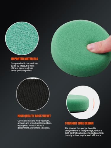 SPTA 29 Pcs Mini Car Polishing Pad Kit - 1", 2", 3" Sponge Foam Wool Microfiber Buffing Pads with 5/8"-11 Backing Plates & 5/8"-11 Drill Adapters for Auto Detailer, Scratch Removal & Tight Spaces - Image 5