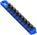 Ernst Manufacturing 8-Inch Magnetic Socket Organizer with 9 3/8-Inch Twist Lock Clips, Blue (8408M-Blue-3/8) by ErnstManufacturingInc