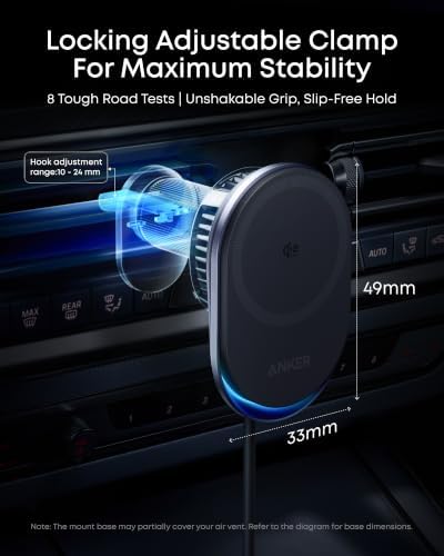 Anker Prime Qi2 25W MagSafe Compatible Wireless Car Charger Mount