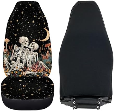 Skull Couple Galaxy Print Car Seat Cover Front Seats Covers for Women Men,Universal Fit for Most Cars,SUVs,Sedan,Truck or Van