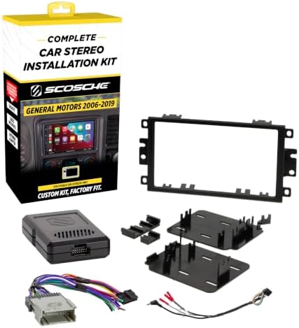 Scosche GM0312DDOCS Double DIN Radio Installation Kit Compatible with Select 1994-2012 General Motors Vehicles - Complete Car Stereo Install Kit with Steering Wheel Controls - See Fit Guide in Images
