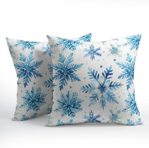 Christmas Snowflake Pillow Covers 18x18 Set of 2 Highly Absorbent - Image 2