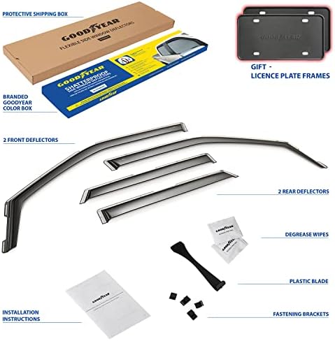 Goodyear Shatterproof in-Channel Window Deflectors for Chevrolet (Chevy) Blazer 2019-2026, Rain Guards, Window Visors for Cars, Vent Deflector, Car Accessories, 4 pcs - GY008035