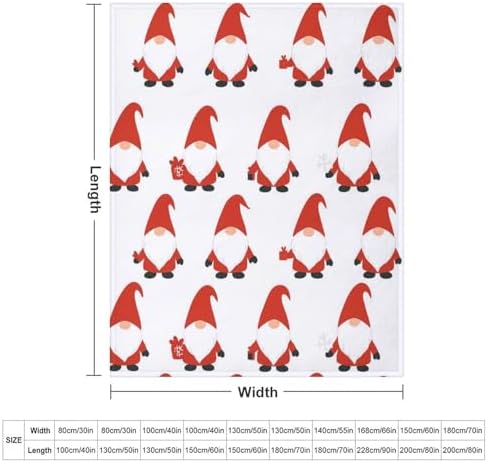 Christmas Gnomes Throw Blanket Flannel Fleece Winter Xmas Elf Tomte Lightweight Soft Fuzzy Cozy Blanket Xmas Tree for Couch Bed Fall Decor Travel Blankets Holiday Kids Adult 60"x50" - Image 4