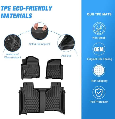 Nilight Floor Mat for Chevy Silverado GMC Sierra 1500 2500 3500 2019-2026