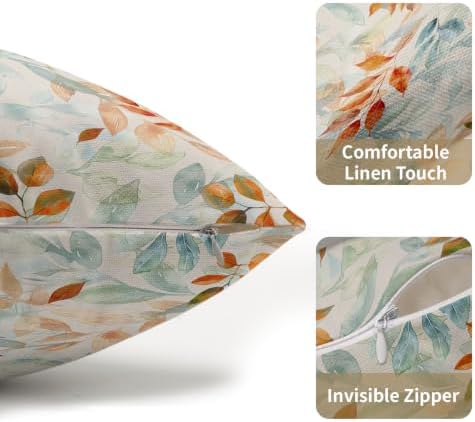 Fall Maple Leaves Pillow Covers Orange 12x20 Set of 2 Highly Absorbent - Image 5