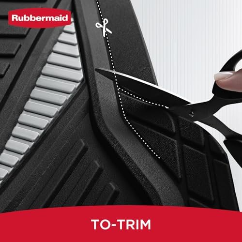 Rubbermaid Car Mat Full Set, Universal Trim-to-Fit Heavy-Duty Car Floor Mats – 4-Piece Set for All Weather Protection – Durable Rubber Mat for Cars, Trucks, SUVs & Vans-Gray